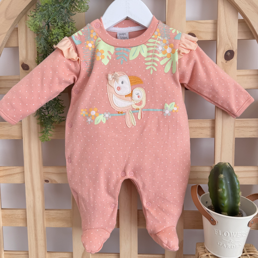 Macacão Trape Zape - Mamãe e Bebê Tucano - Goiaba